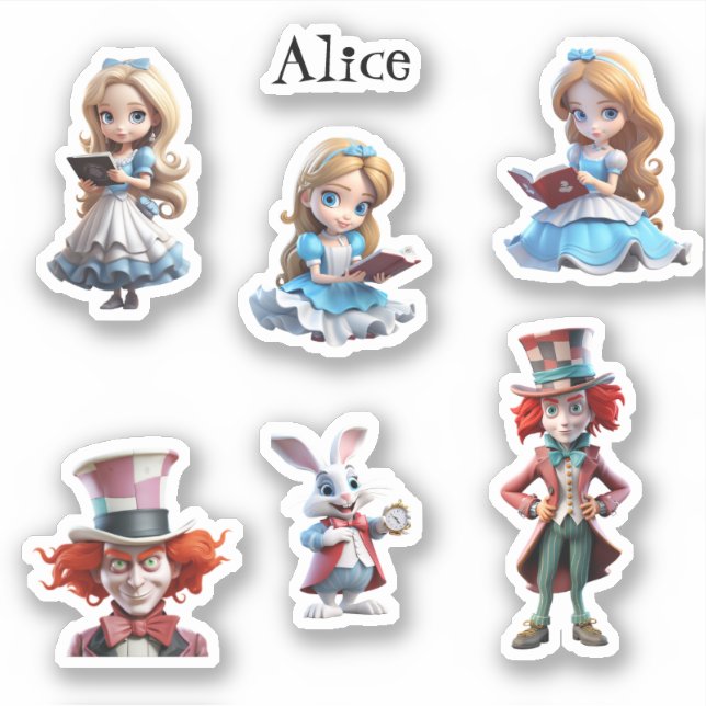 Stickers Vinyl Coupé sur mesure Alice et ses amis (Devant)