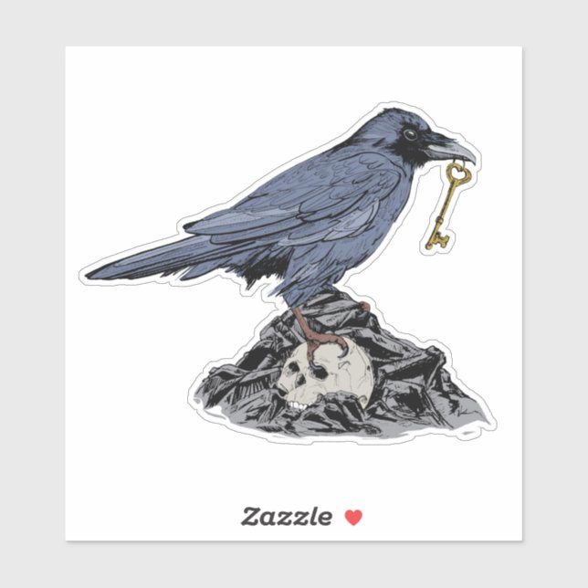 Stickers Vinyl Découpe Raven Goth 14" x 14" (Feuille)