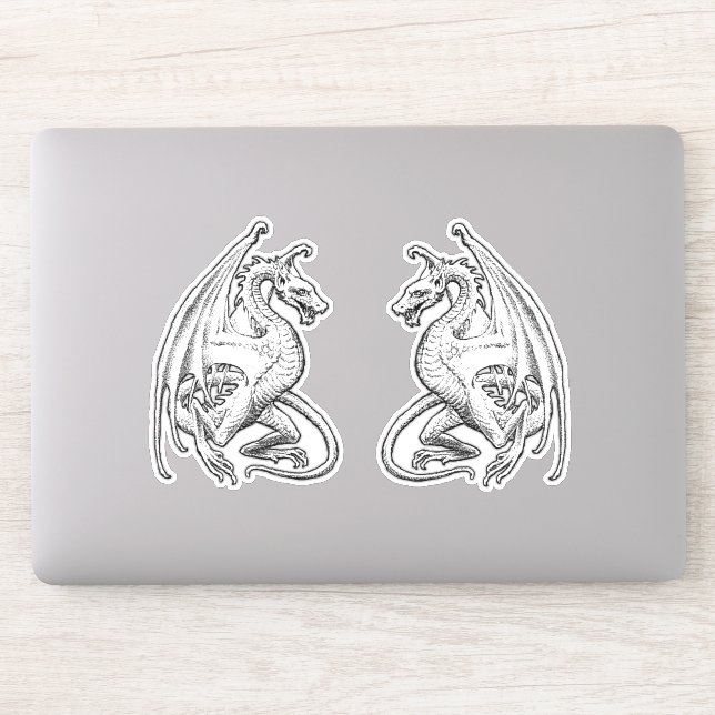 Stickers Vinyl Dragons ailés (Ordinateur)