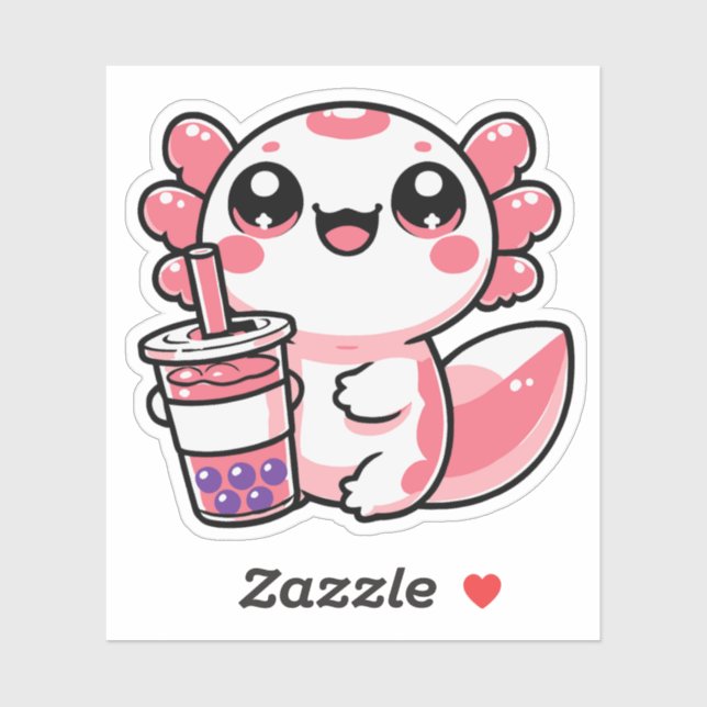 Stickers Vinyl Thé Bubble Axolotl (Feuille)