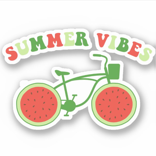 Stickers Vinyle Coupe de pastèque Vibes d'été (Devant)