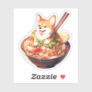 Stickers Vinyle Coupé Sur Mesure Corgi Ramen