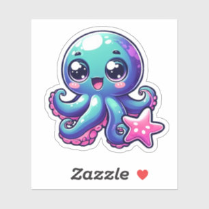 Stickers Vinyle Coupé Sur Mesure Kawaii Octopus