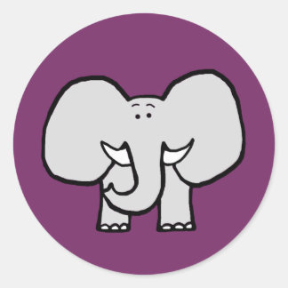 Stickers violet éléphant aux yeux grands