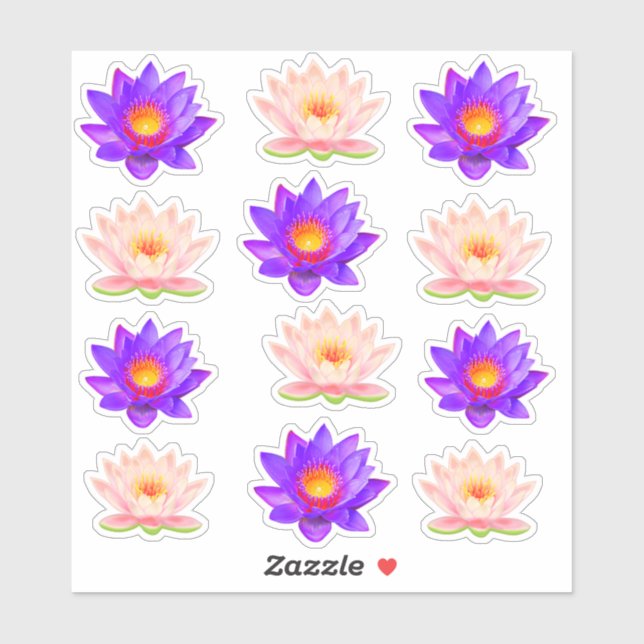 Stickers Violet & Lotus Rose (Feuille)