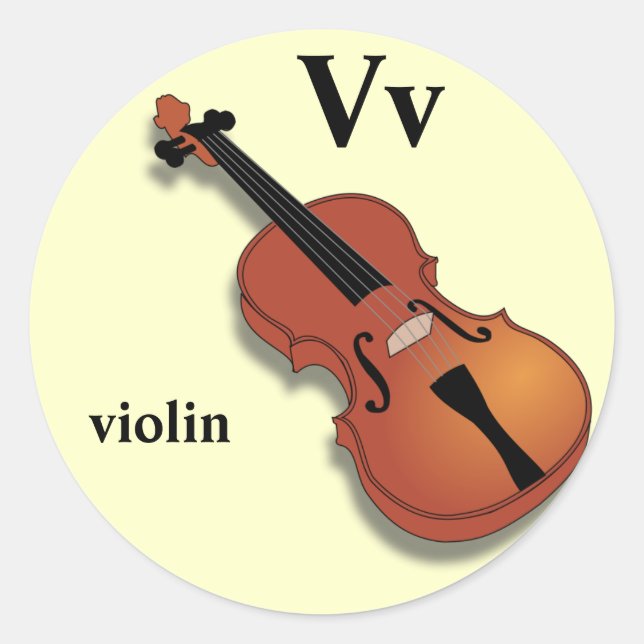 Stickers violon lettre V (Devant)