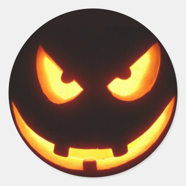 stickers visage citrouille d'Halloween (Devant)