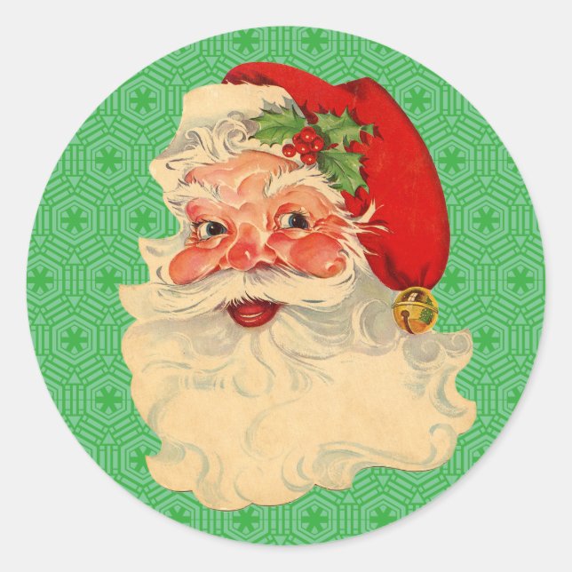 Stickers Visage du Père Noël rétro (Devant)