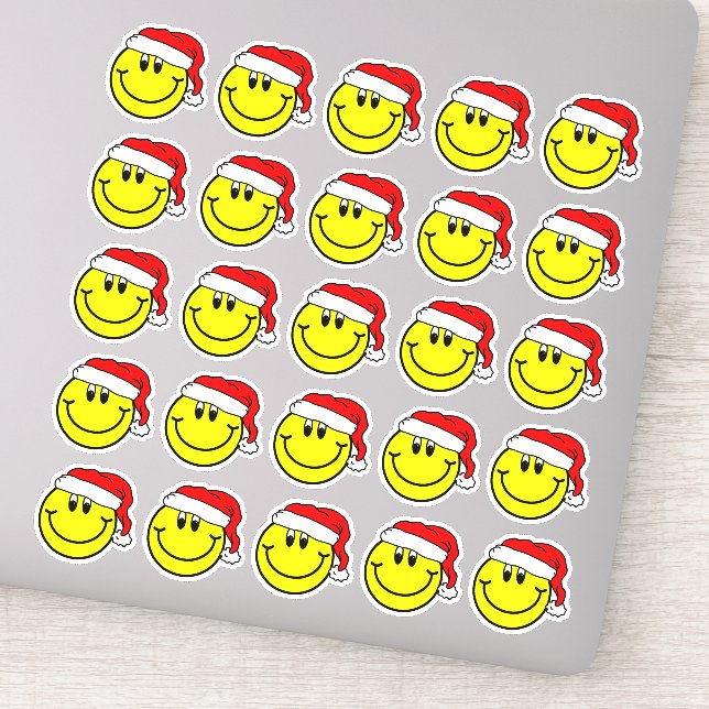 Stickers Visage Emoji du Père Noël souriant (Détail)