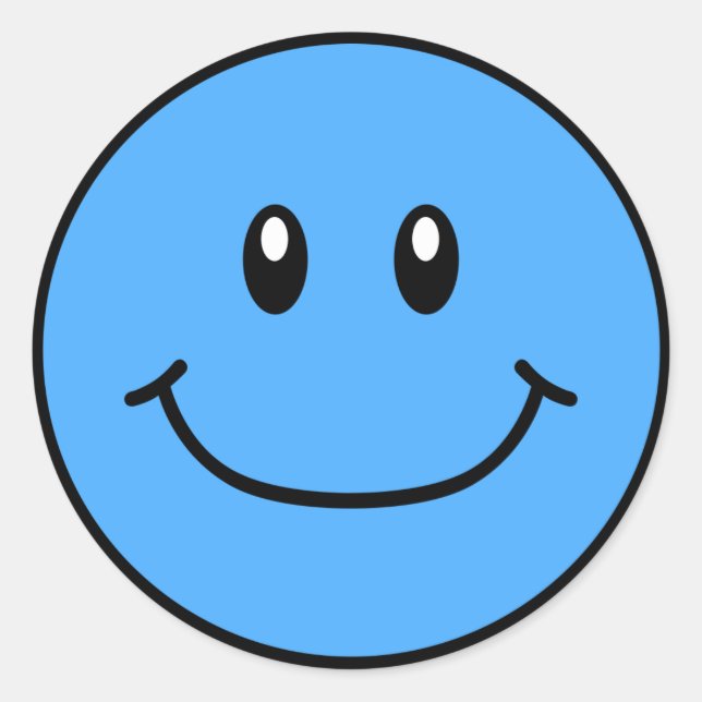 Stickers Visage Souriant bleu 0001 (Devant)
