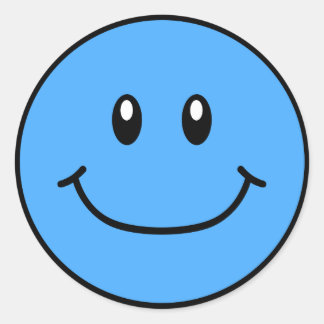 Stickers Visage Souriant bleu 0001