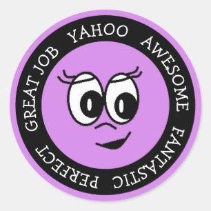 Stickers Visage Violet Travail génial