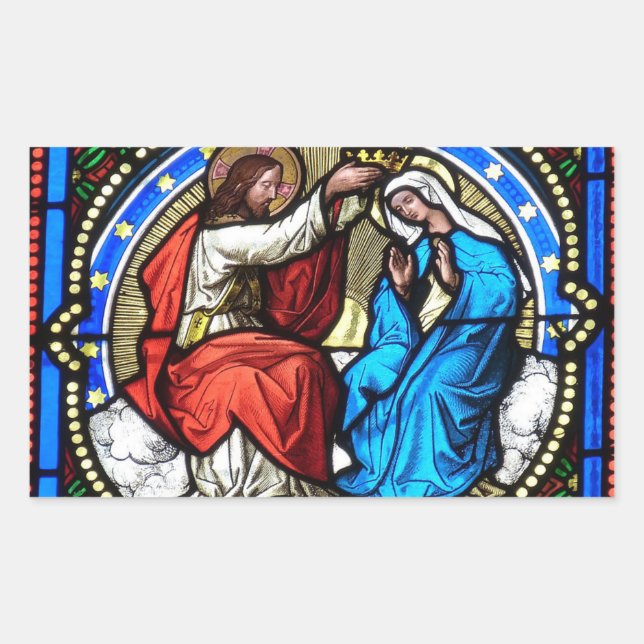 Stickers Vitrages de Jésus Christ Mère Marie (Devant)
