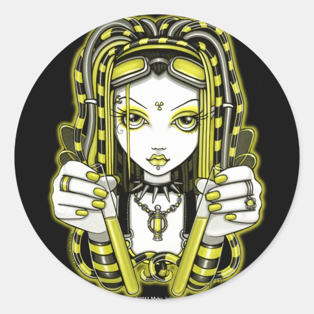 Stickers "Vivian" citron Cyber Goth Fairy Art (Devant)