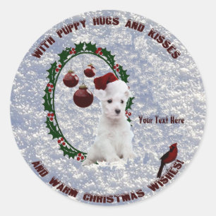 Stickers Voeux de Noël Westie - Customisez-Les !