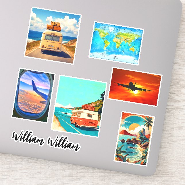 Stickers Voyage et Voyage pour valises (Voyageurs) (Détail)