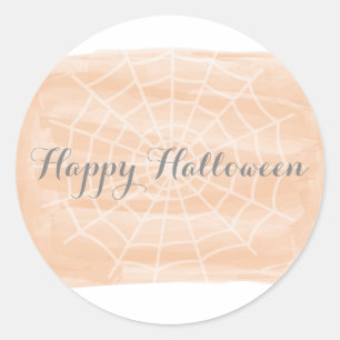 Stickers Web Halloween Orange Watercolor Spider