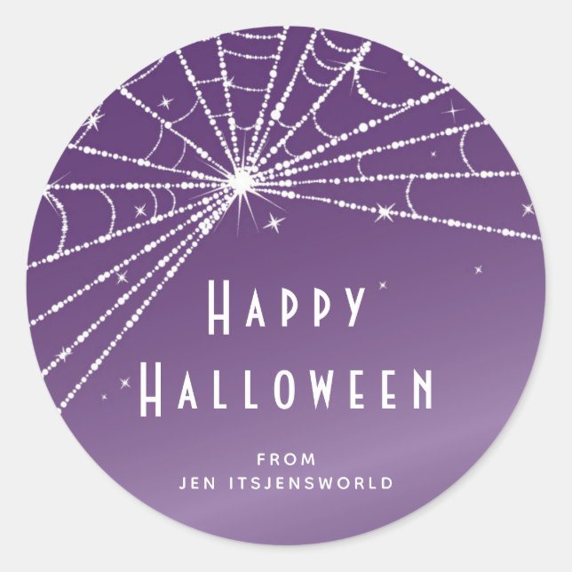 Stickers Web Halloween violet personnalisé (Devant)