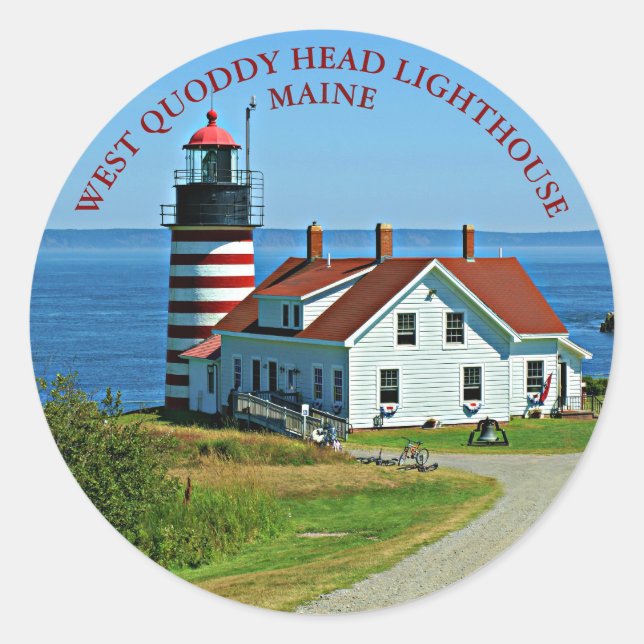 Stickers West Quoddy Head, Maine Round (Devant)