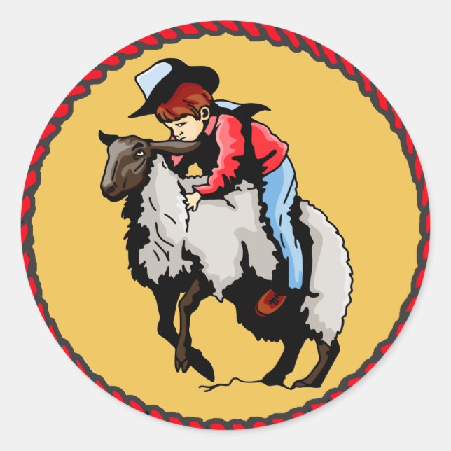 Stickers Western Rodeo Mutton Busting (Devant)