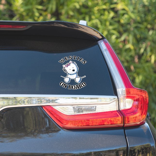 Stickers WESTIES À BORD (Côté voiture)