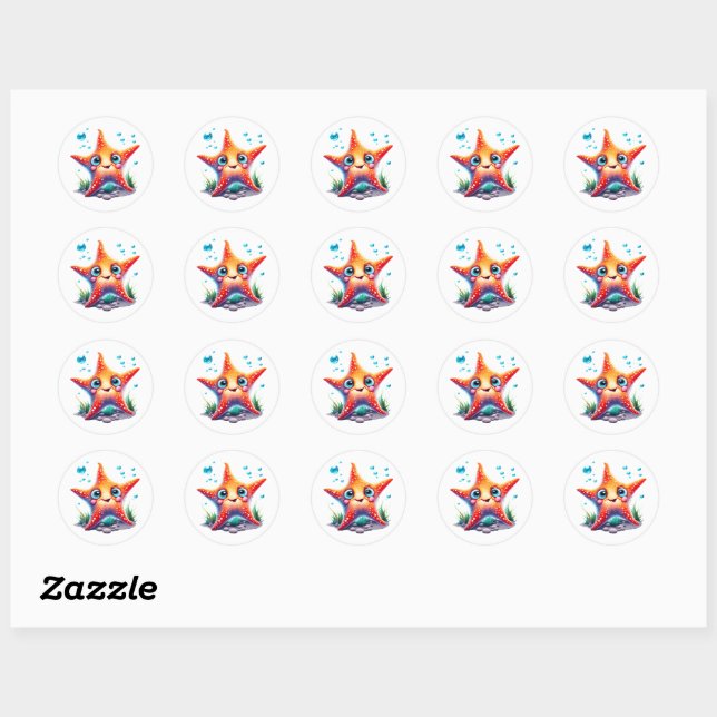 Stickers Whimsical Starfish ! (Feuille)