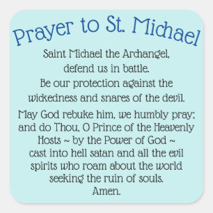 Stickers with Saint Michael the Archangel Prayer
