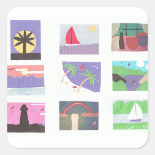 Stickers with Several Nature Scenes