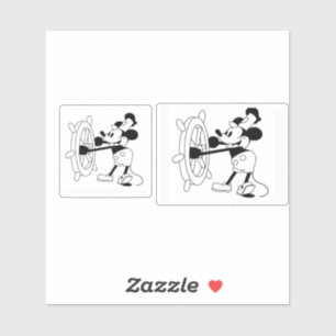 Stickers with Steamboat Willie design 