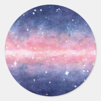 Stickers with watercolor space illustration
