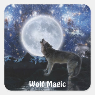 Stickers WOLF, STARS & MOON Wildlife