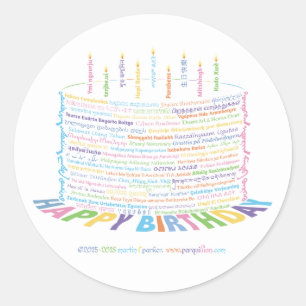 Stickers Wor(l)d Birthday Cake