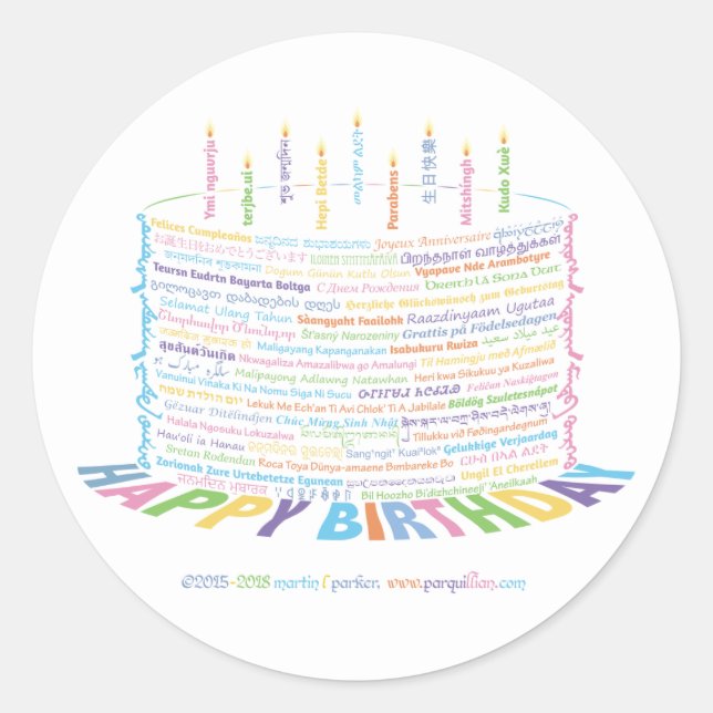 Stickers Wor(l)d Birthday Cake (Devant)