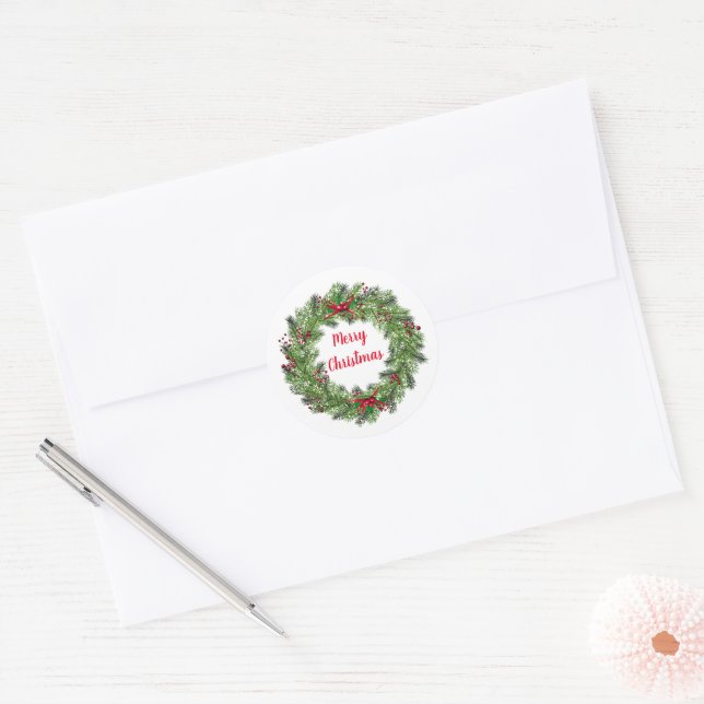Stickers Wreath Holiday (Enveloppe)