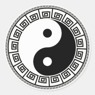 stickers yin yang blanc noir