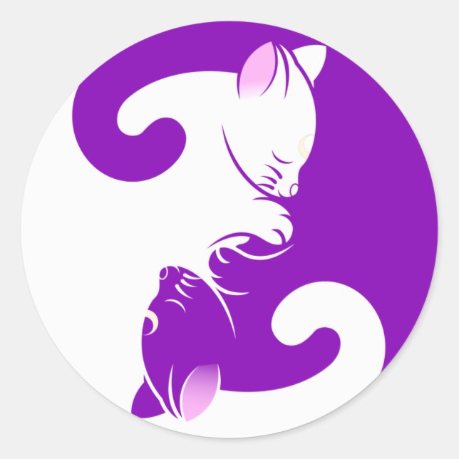 Stickers Yin Yang Cats (Vous pouvez le voir ?) (Devant)