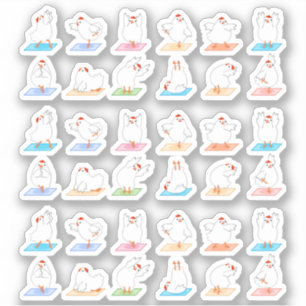 Stickers Yoga Poulet