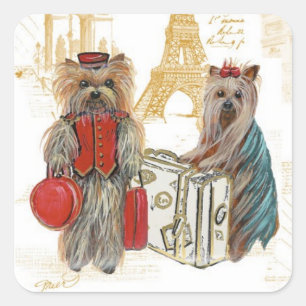 Stickers Yorkie Eiffel Tower Paris