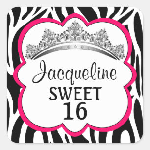 Stickers Zebra Fuchsia Diamond Crown
