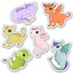 stickers zodiac Baby Dragon mignons