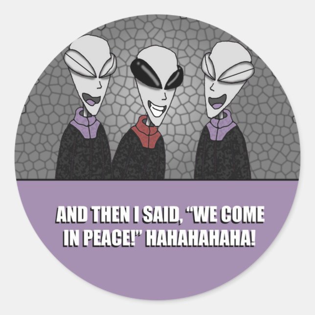 Stickers - Zone 51 Aliens gris (Devant)