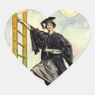 STICKERSGraduation Lady Ladder of Success Heart Heart Sticker