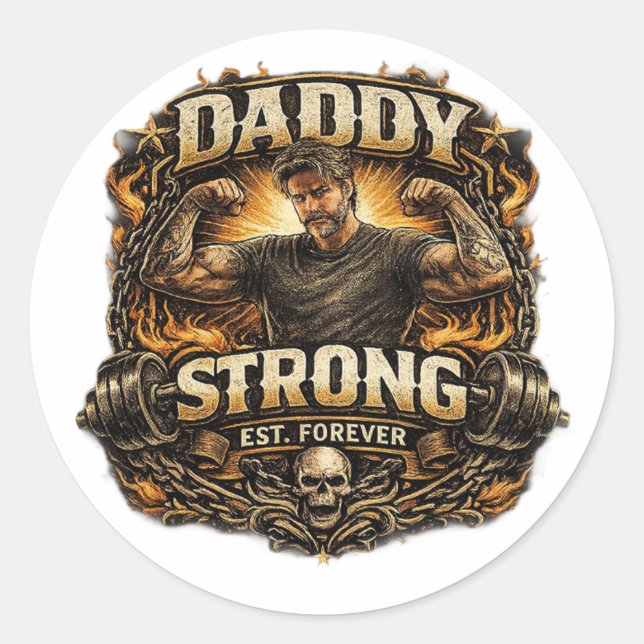 StickerStrong Dad Funny Fitness Father Sticker Vin (Front)