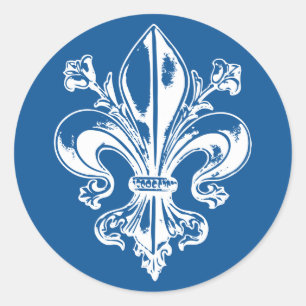 StickerX20 Fleur de lys français antique metal Classic Round Sticker