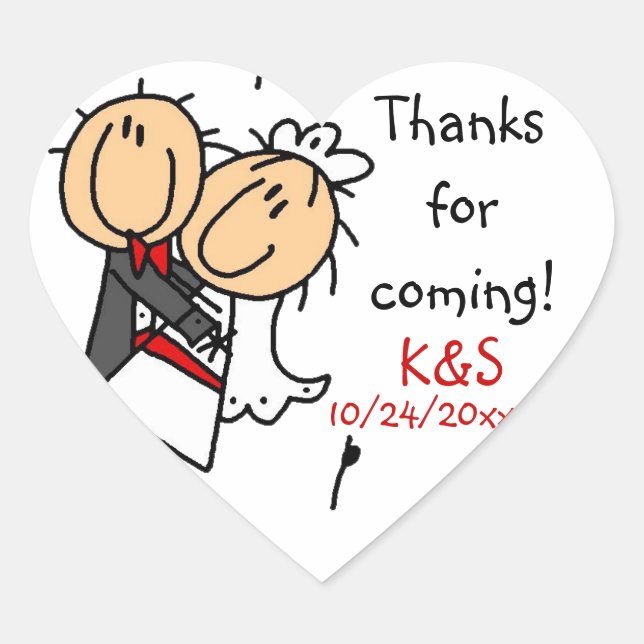 Stickfigure Wedding Favour Stickers (Front)