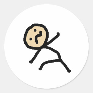 Stickman Classic Round Sticker