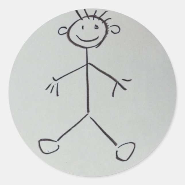 Stickman Classic Round Sticker (Front)