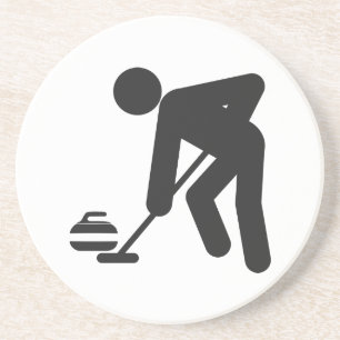 Stickman curling sweeper coaster