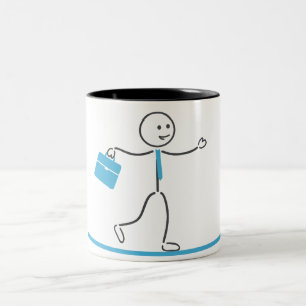 Stickman Employee Walking Design Mug