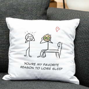 Stickman Humour Quote Facial Funny Valentines Day Throw Pillow